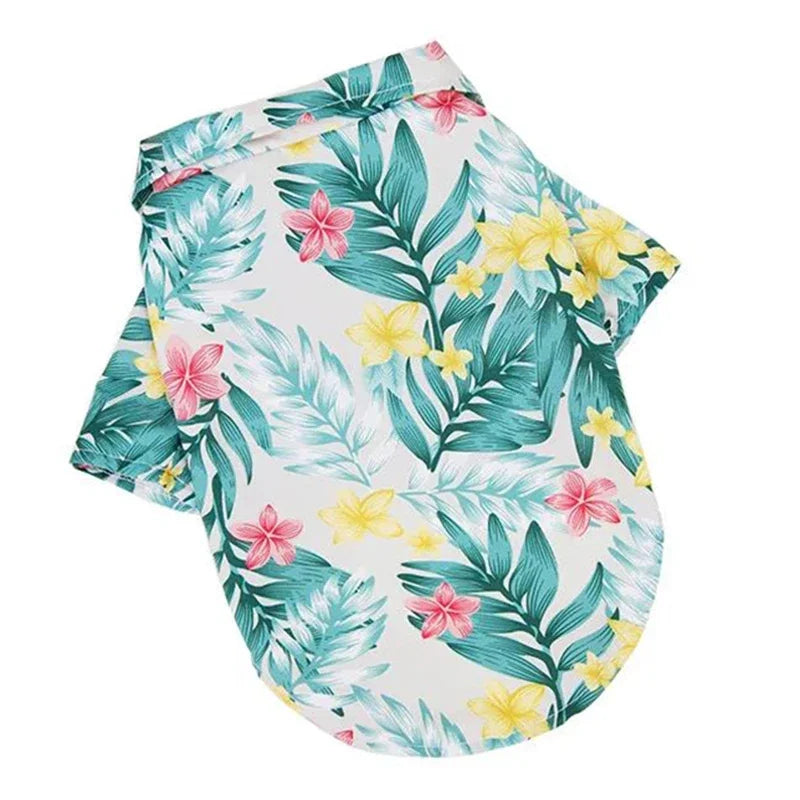 Hawaiian Beach Dog T-Shirt – Lightweight Summer Outfit for Small Dogs & Cats