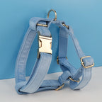 Blue Velvet Personalized Dog Collar, Leash & Harness Set
