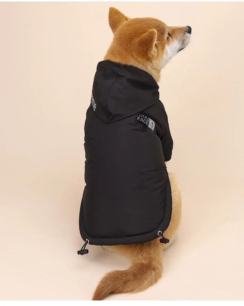 Waterproof Warm Dog Jacket – Reflective Hooded Winter Coat for Small to Large Pets