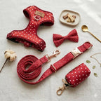 Designed Red Polka Dot Dog Vest Set