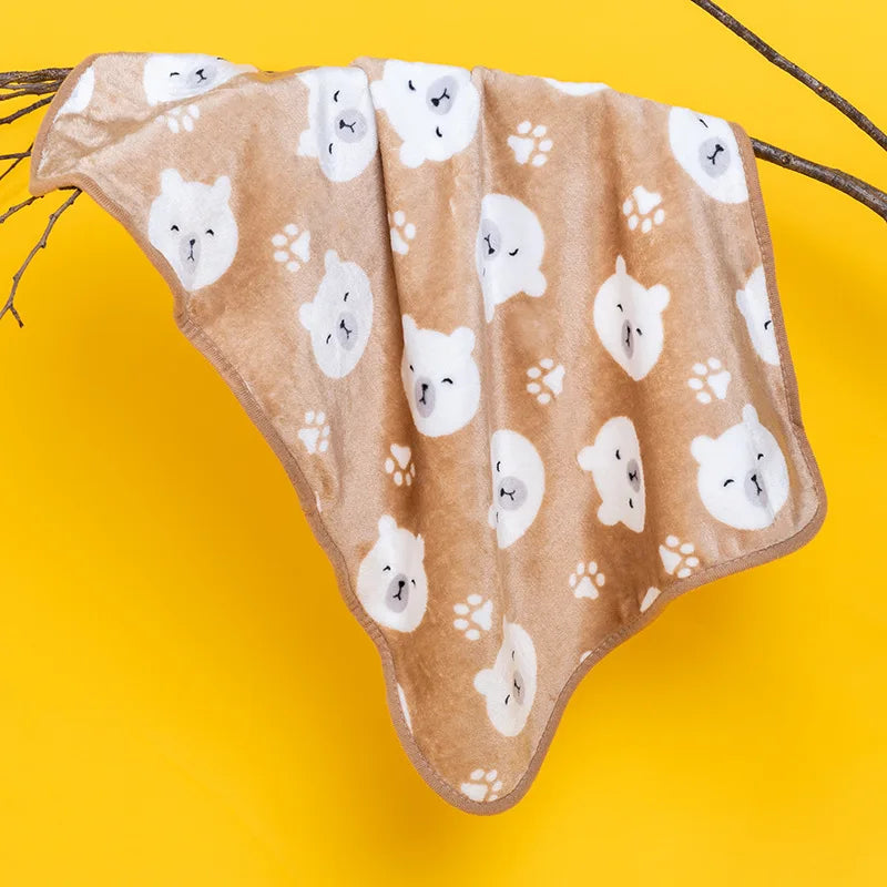 Soft Plush Pet Blanket – Warm & Breathable Coral Fleece for Dogs and Cats