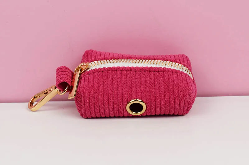 Mei Red Corduroy Personalized Dog Collar, Leash & Harness Set