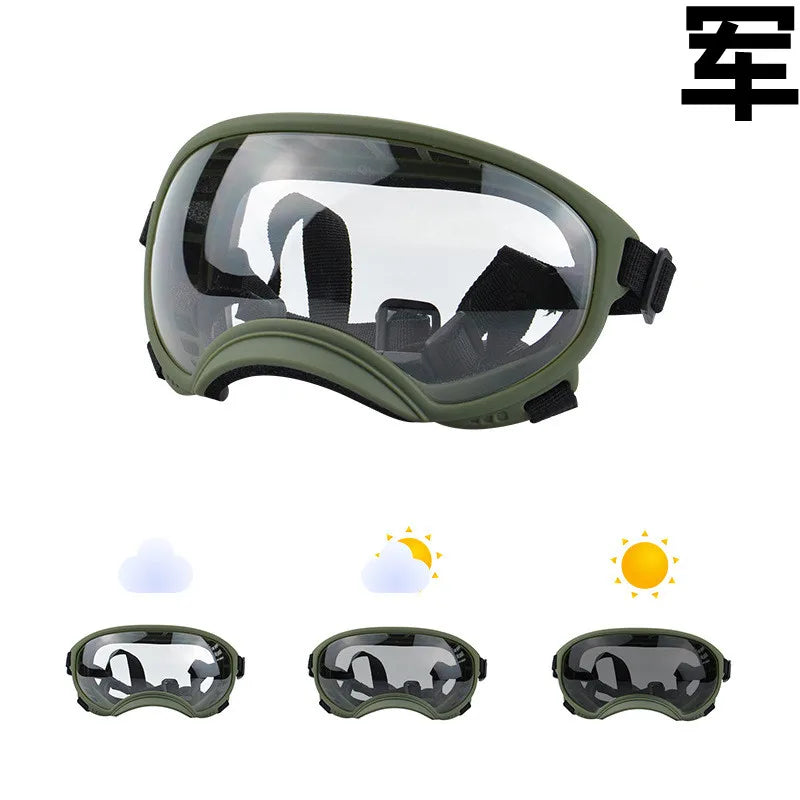 Color-Changing Dog Sunglasses – UV-Resistant Goggles for Outdoor Protection