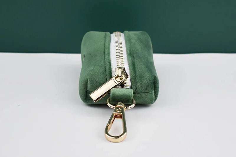 Forest Green Velvet Personalized Dog Collar, Leash & Harness Set