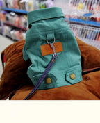 Denim Dog Jacket – Spring Outfit with D-Ring for Small & Medium Dogs