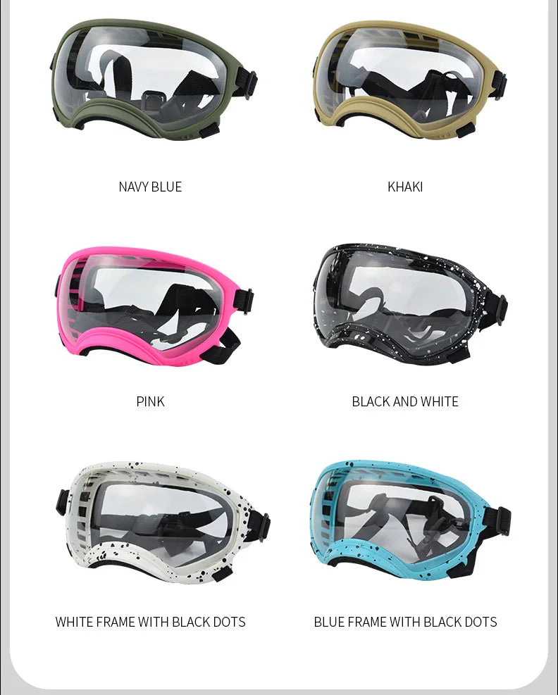 Color-Changing Dog Sunglasses – UV-Resistant Goggles for Outdoor Protection