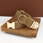 Lambskin Personalized Dog Collar, Leash & Harness Set