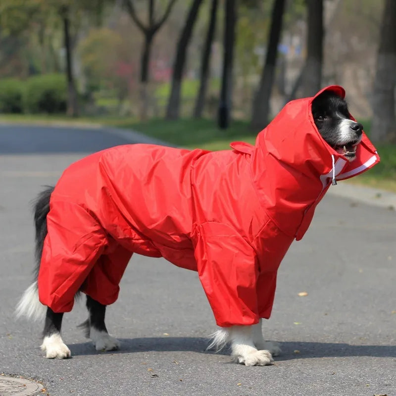 Waterproof Dog Raincoat – PU Hooded Rain Jumpsuit for Small to Large Dogs