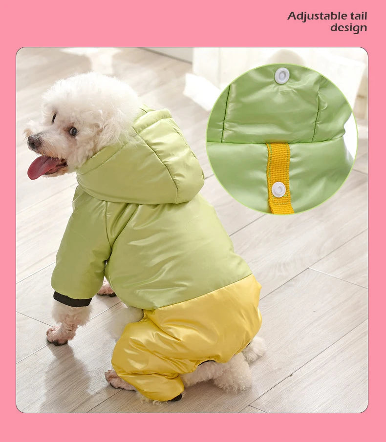 Waterproof Winter Dog Jacket – Warm Down Coat with Hood for Small Dogs