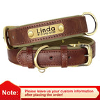 Personalized PU Leather Dog Collar – Soft Padded & Adjustable Custom ID Collar