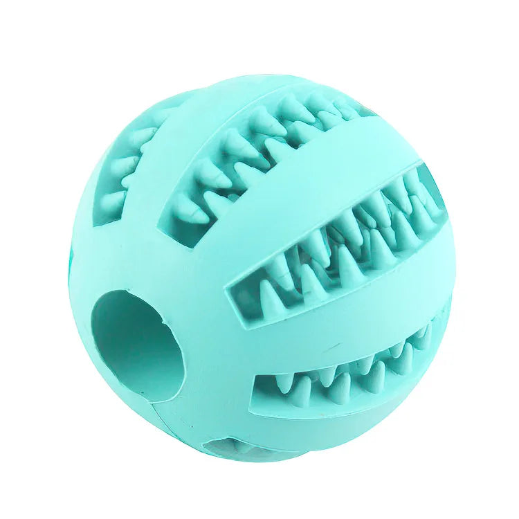 Rubber Dog Ball Toy – Interactive Chew & Food Dispensing Ball for Small Dogs