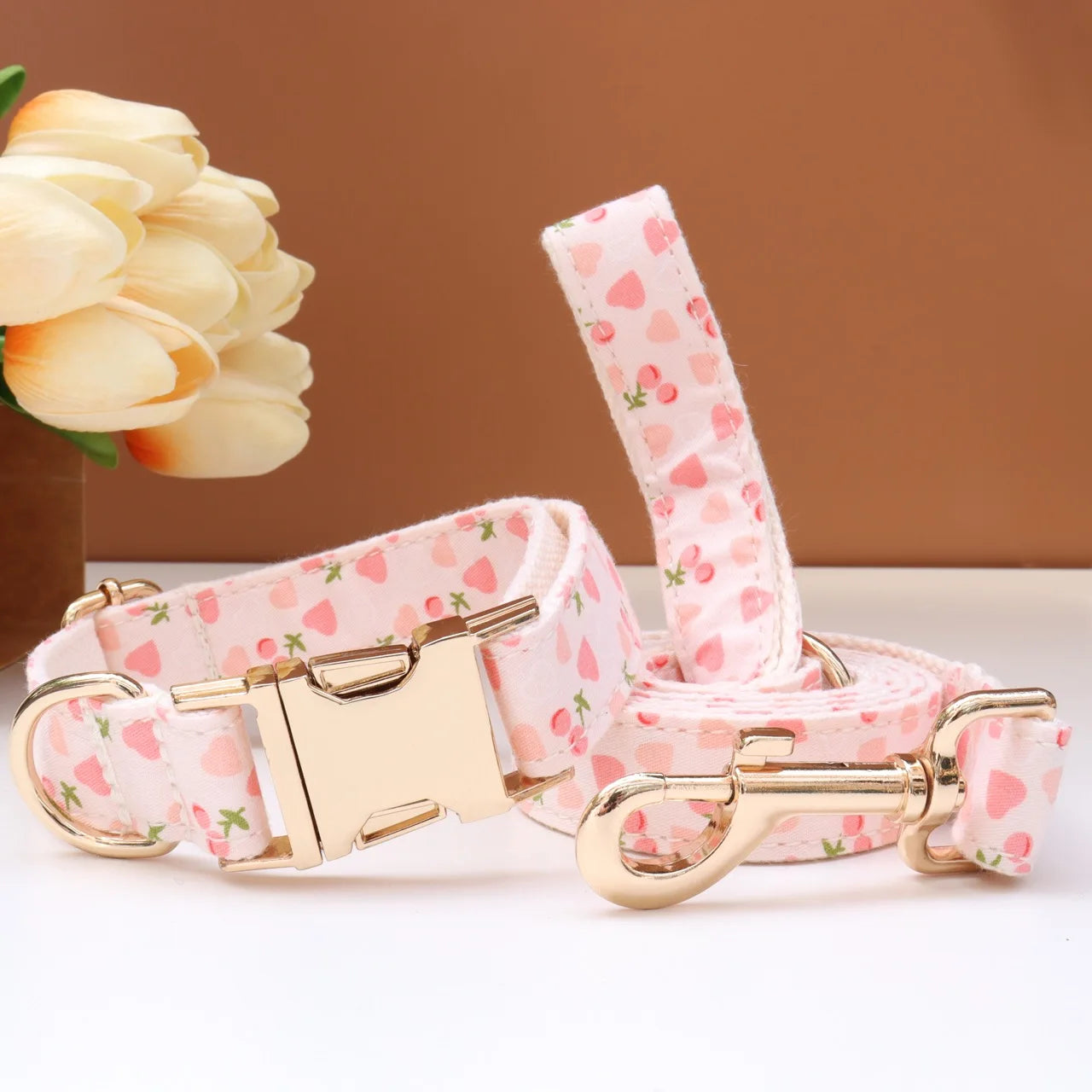 Personalized Dog Collar Bowtie Leash Set