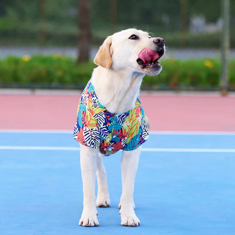 Hawaiian Beach Dog T-Shirt – Lightweight Summer Outfit for Small Dogs & Cats