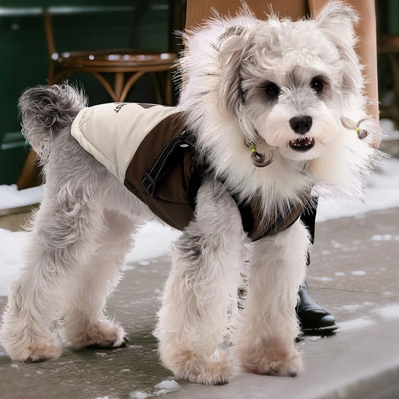 Fleece Hooded Dog Winter Coat – Soft Plush Cotton Vest for Warmth and Comfort