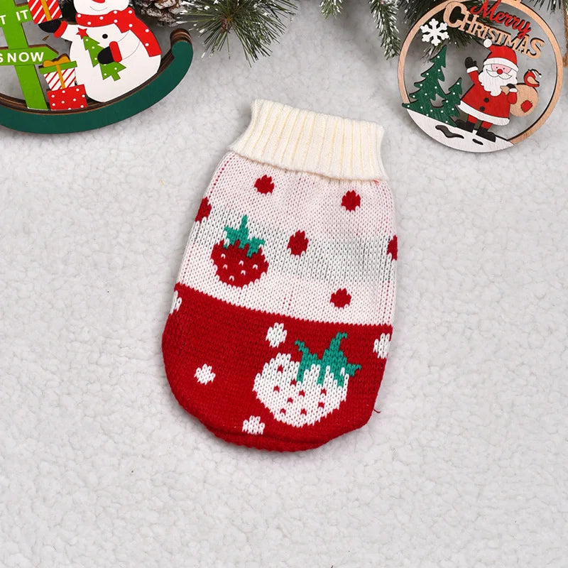 Winter Knitted Dog Sweater – Warm Striped Pullover for Small to Large Dogs