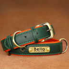 Personalized PU Leather Dog Collar – Soft Padded & Adjustable Custom ID Collar