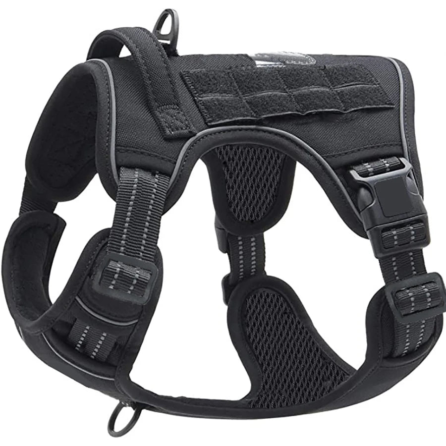 Tactical No-Pull Dog Harness – Durable Military-Style Vest with Reflective Straps