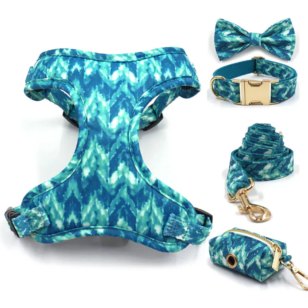 DDPaws Blue tie-dye Printed Set