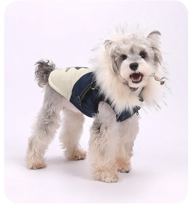 Fleece Hooded Dog Winter Coat – Soft Plush Cotton Vest for Warmth and Comfort
