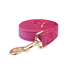 Rose Red Velvet Dog Collar Leash and Harness Set