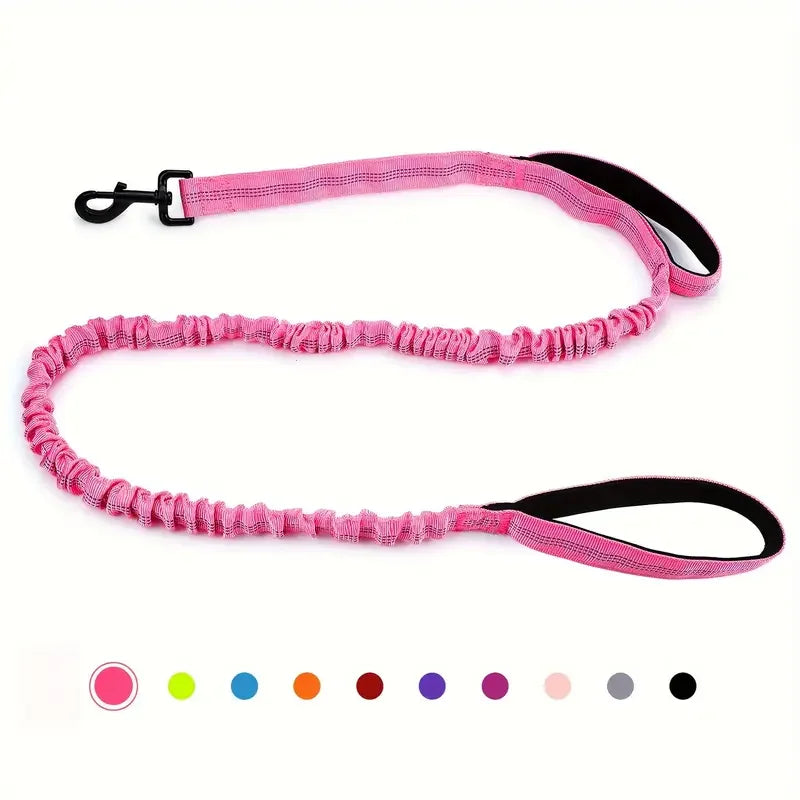 Heavy-Duty Bungee Dog Leash – 5ft Shock-Absorbing Lead with Dual Handles