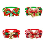 Christmas Dog Collar with Bell & Tie – Festive Adjustable Collar for Dogs & Cats