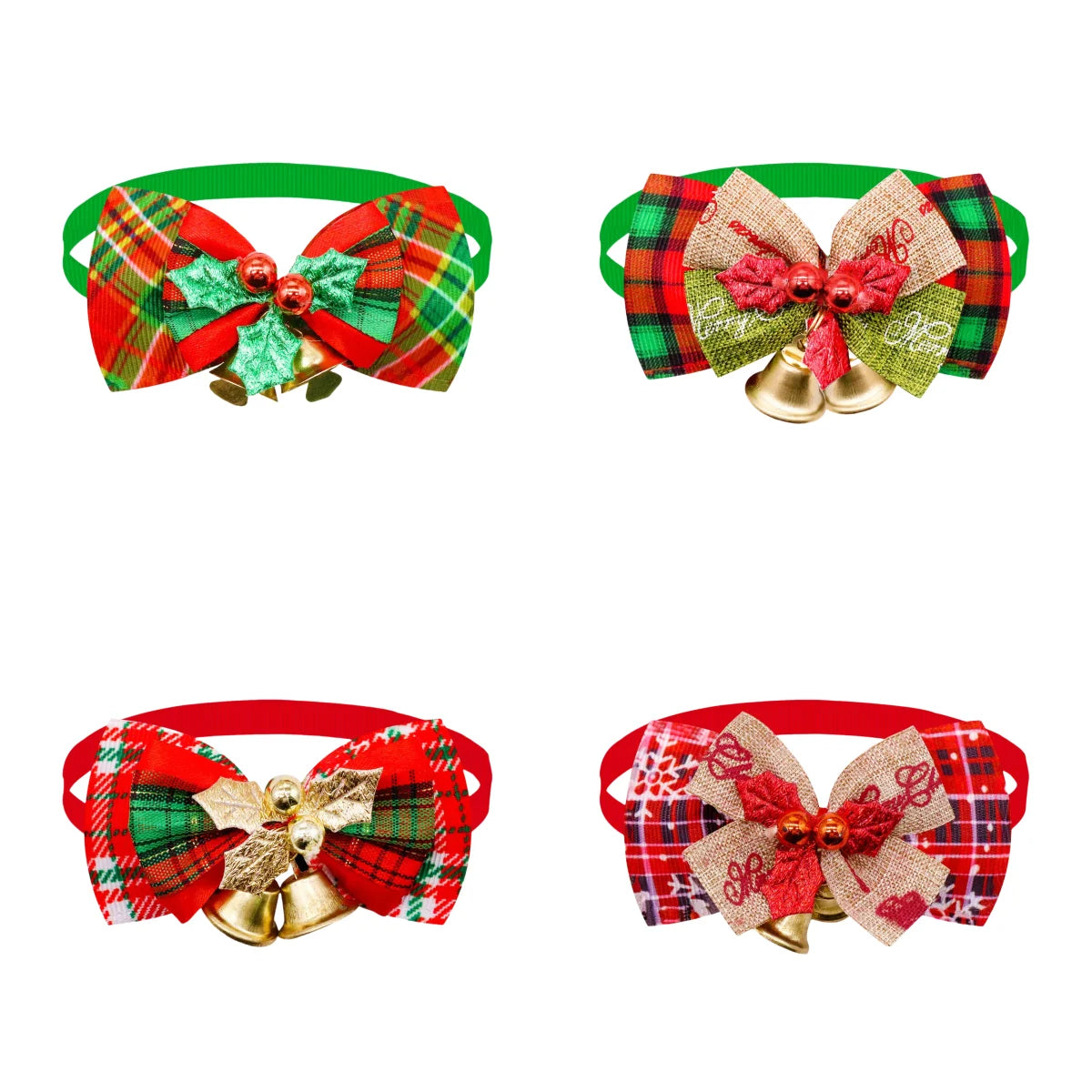 Christmas Dog Collar with Bell & Tie – Festive Adjustable Collar for Dogs & Cats