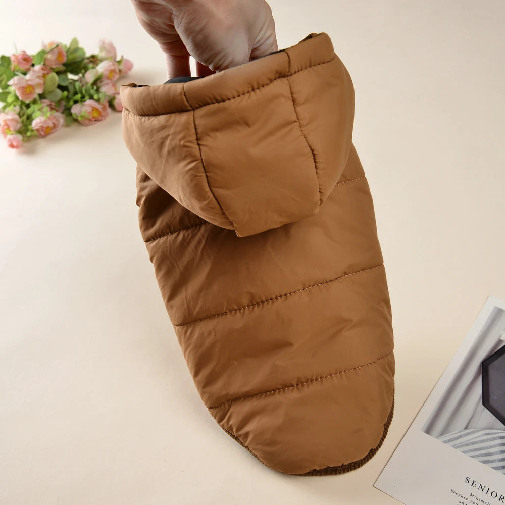 Thick Fleece Dog Hoodie Coat – Warm, Windproof & Cozy Winter Jacket with D-Ring