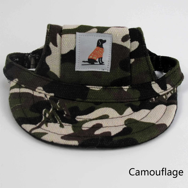 Dog Sun Hat – Adjustable Canvas Baseball Cap for Small & Medium Dogs