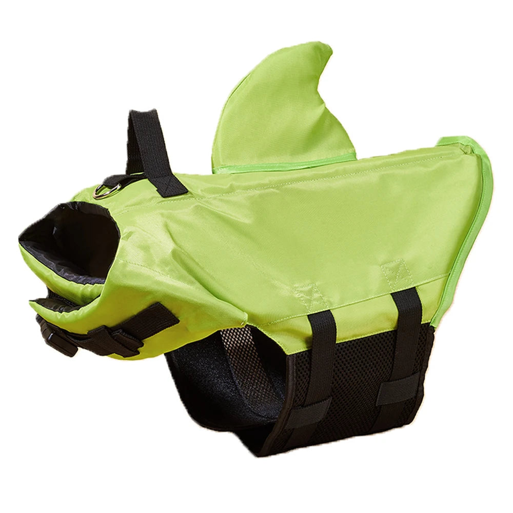 Shark Dog Life Jacket – Adjustable Buoyancy Safety Vest with Handle for Small to Large Dogs