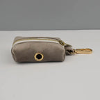 Light grey Velvet Personalized Dog Collar, Leash & Harness Set