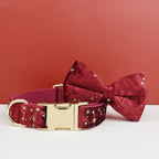 Red Personalized Dog Collar, Leash & Harness Set