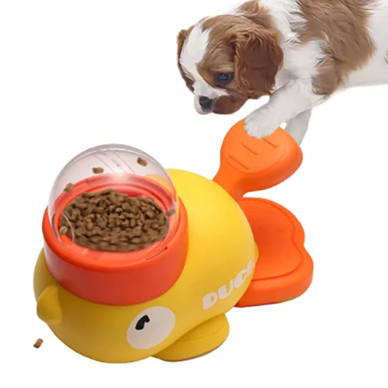 Interactive Dog Puzzle Feeder – Cartoon Duck Treat Dispenser Toy