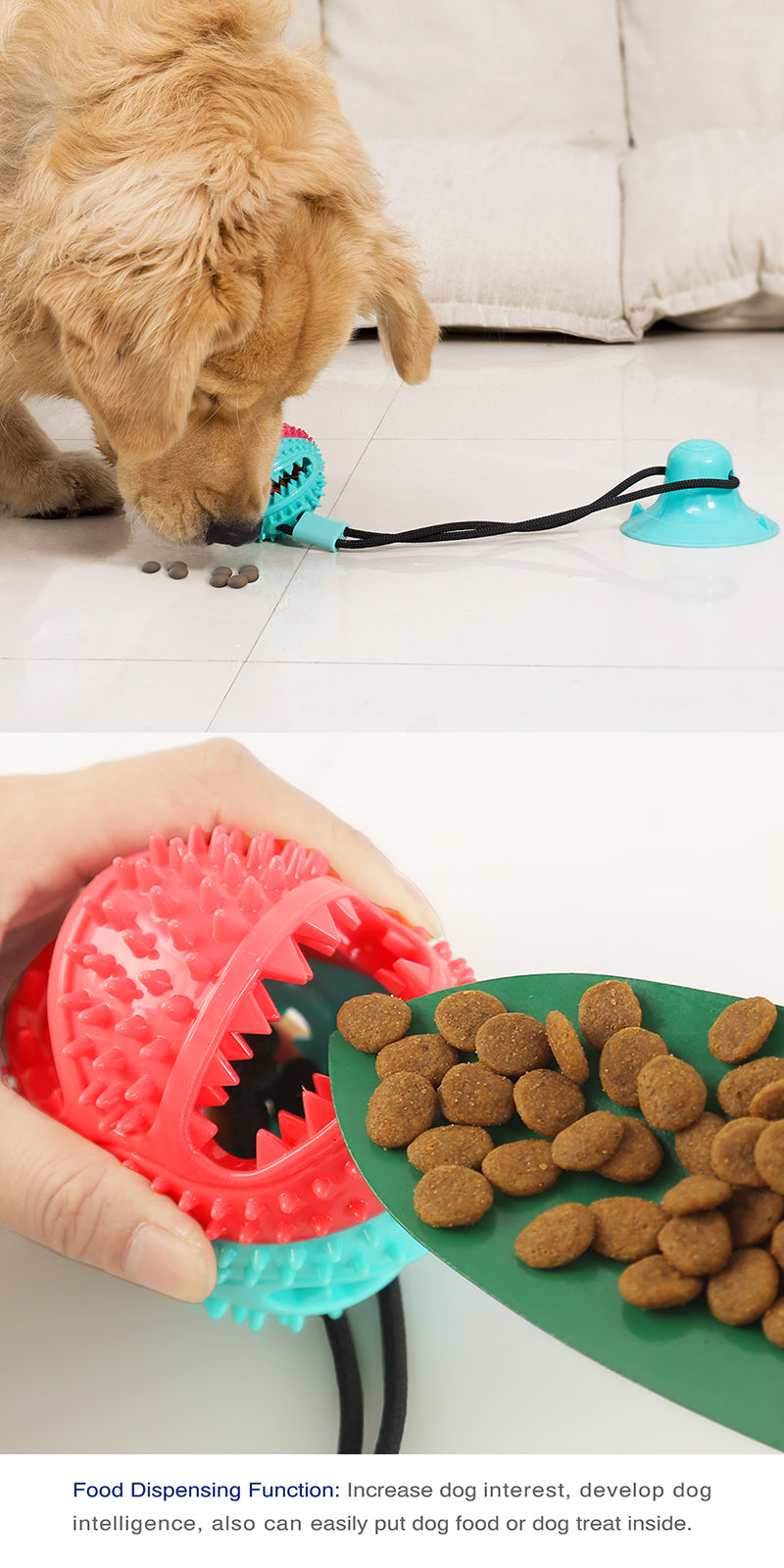 Large Dog Suction Cup Ball Toy – Interactive Slow Feeder & Teeth Cleaning Chew Toy