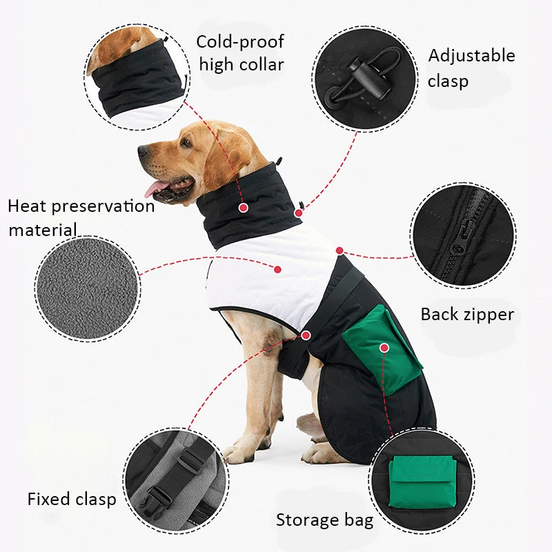 Waterproof Thick Cotton Dog Jacket – Super Warm Winter Coat for All Breeds