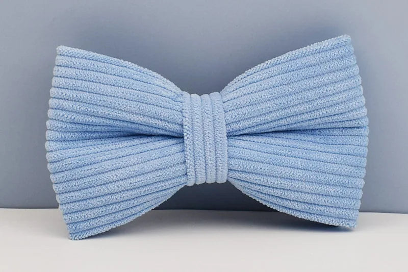 Blue Corduroy Personalized Dog Collar, Leash & Harness Set