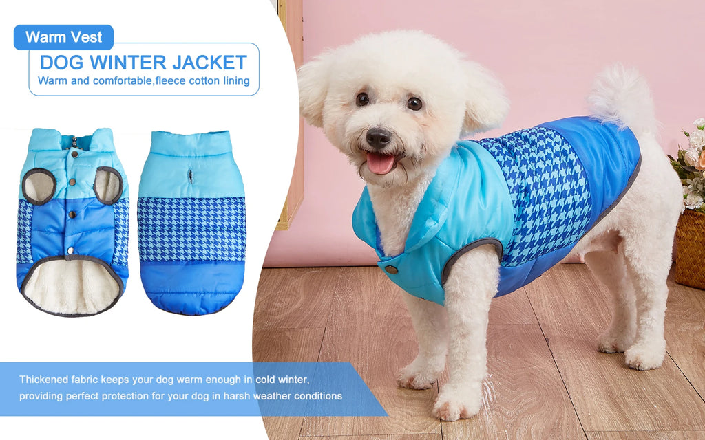 Winter Dog Vest Coat – Windproof Double-Layer Fleece Jacket for Small & Medium Dogs