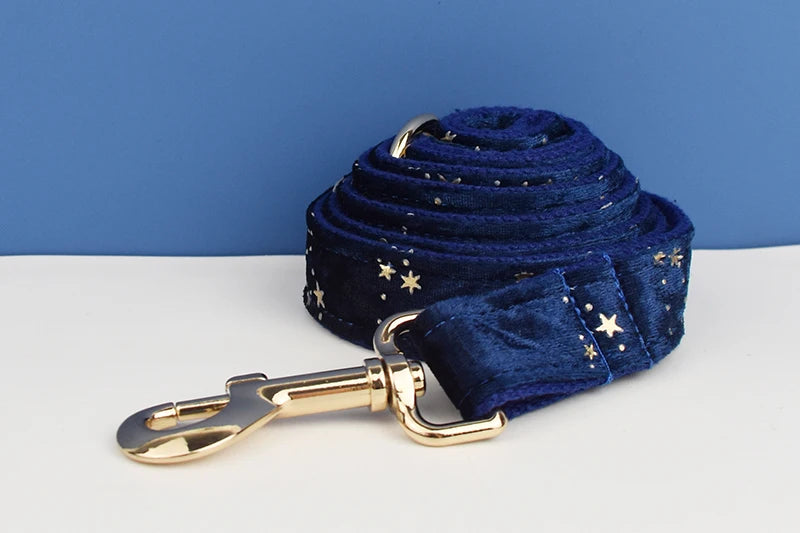 Dark Blue Personalized Dog Collar, Leash & Harness Set