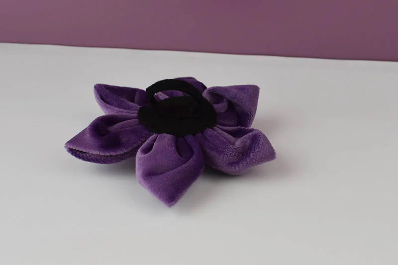 Purple Velvet Personalized Dog Collar, Leash & Harness Set