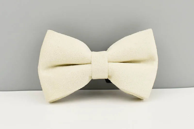 Milky White Velvet Personalized Dog Collar, Leash & Harness Set