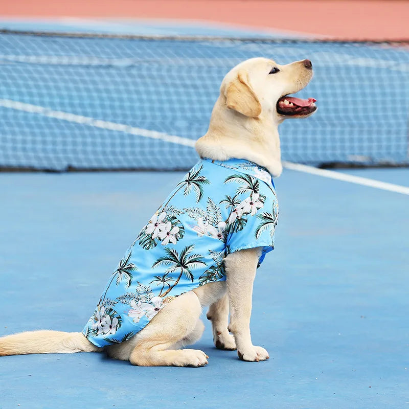 Hawaiian Beach Dog T-Shirt – Lightweight Summer Outfit for Small Dogs & Cats