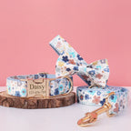 Floral Print Collar Leash Set