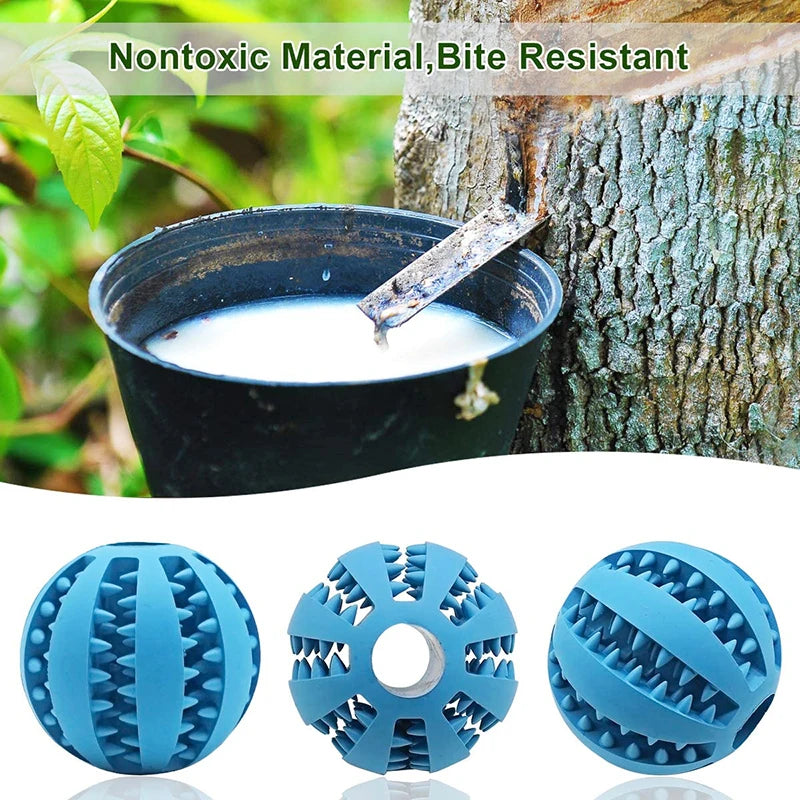 Rubber Dog Ball Toy – Interactive Chew & Food Dispensing Ball for Small Dogs