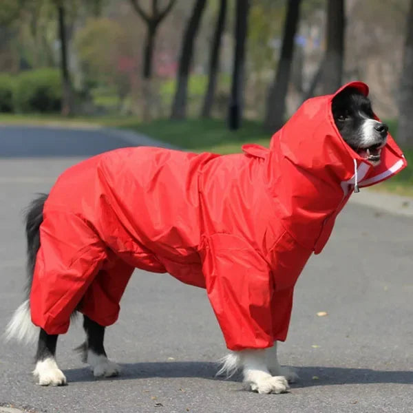 Waterproof Dog Raincoat – PU Hooded Rain Jumpsuit for Small to Large Dogs