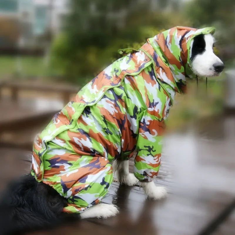 Waterproof Dog Raincoat – PU Hooded Rain Jumpsuit for Small to Large Dogs