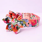 DDPaws  Classical Floral Dog Harness, Collar Flower Matching leash, Bandana, Shampoo Bag with Personalized Name, Telphone