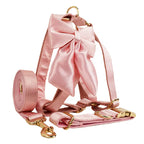 Satin Pink Wedding Dog Collar Leash Harness Set