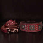 Real Leather Dog Collar & Leash Set – Durable Padded Luxury Design for Medium & Large Dogs