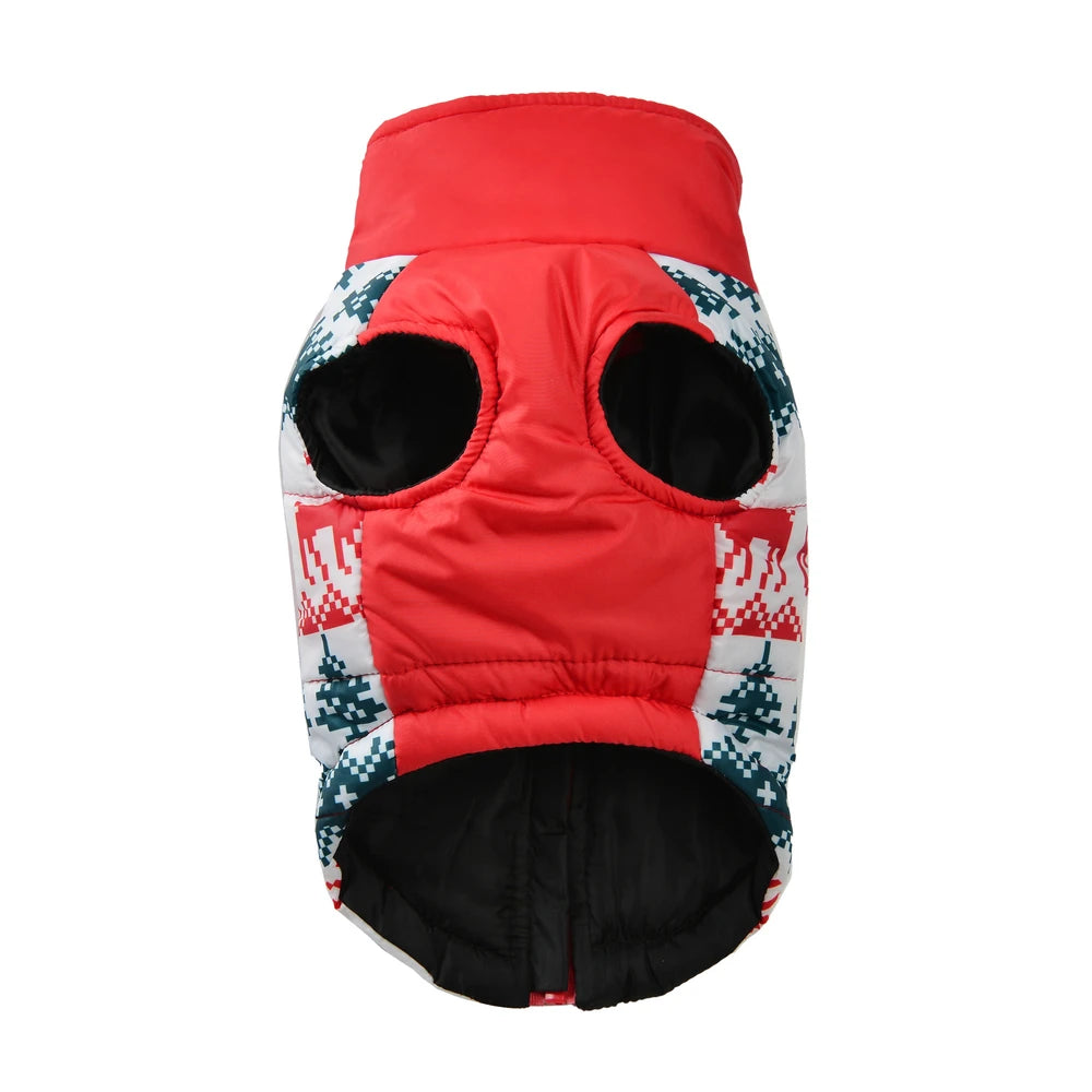 Christmas Dog Jacket – Waterproof & Warm Holiday Coat with D-Ring for Small & Medium Pets