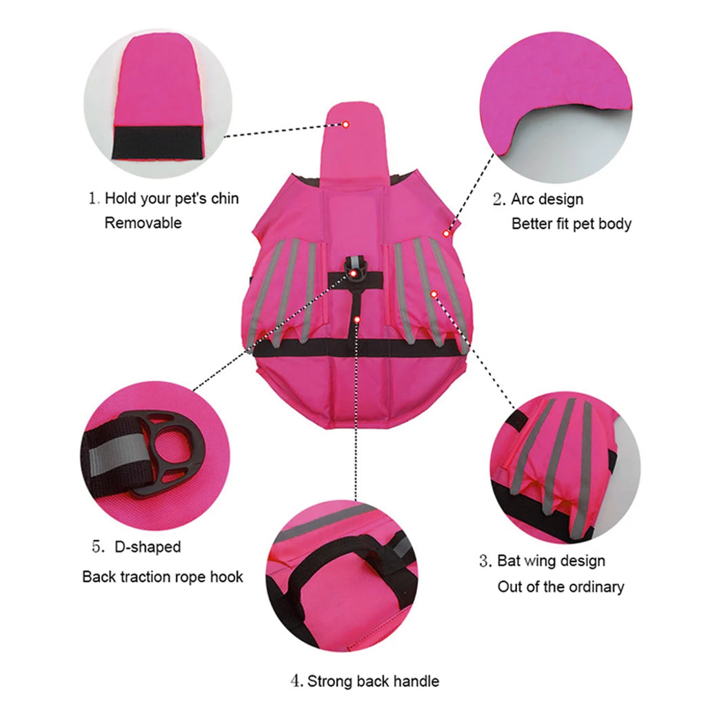 Dog Life Jacket – High Buoyancy Safety Vest with Adjustable Straps and Rescue Handle